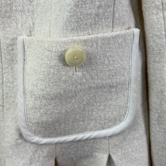 Anthropologie Elevenses Francie Cream Blazer Jacket Size 14 READ Peplum Hem - Picture 6 of 11